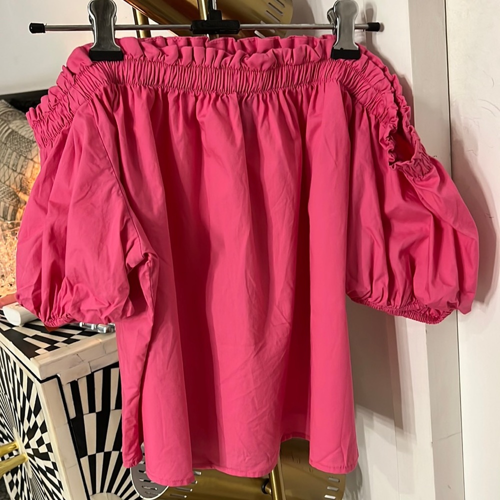H&M pink off shoulder top - Picture 1 of 4